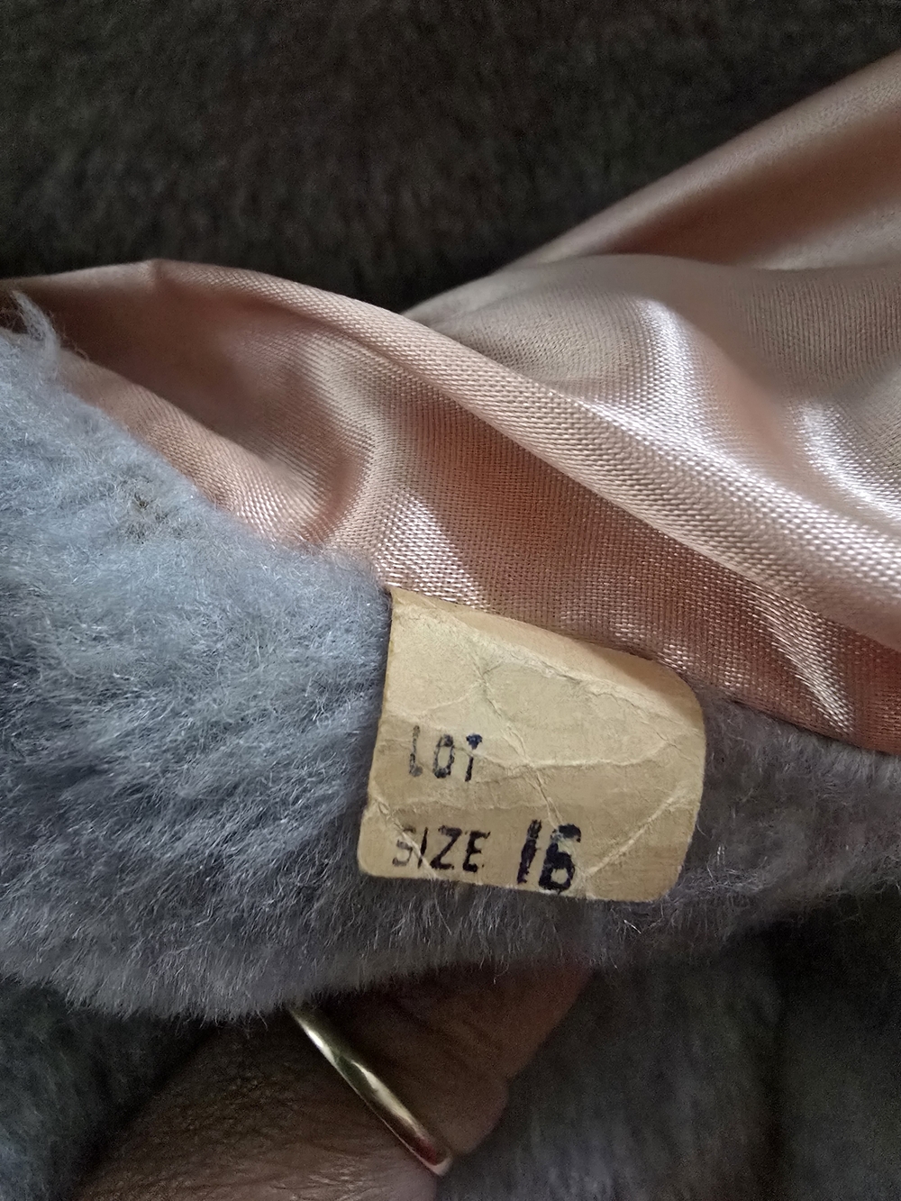 VTG 1960 Princeton’s O'Llegro Sixty Faux Fur Coat Gray Size 16 - Picture 9 of 11
